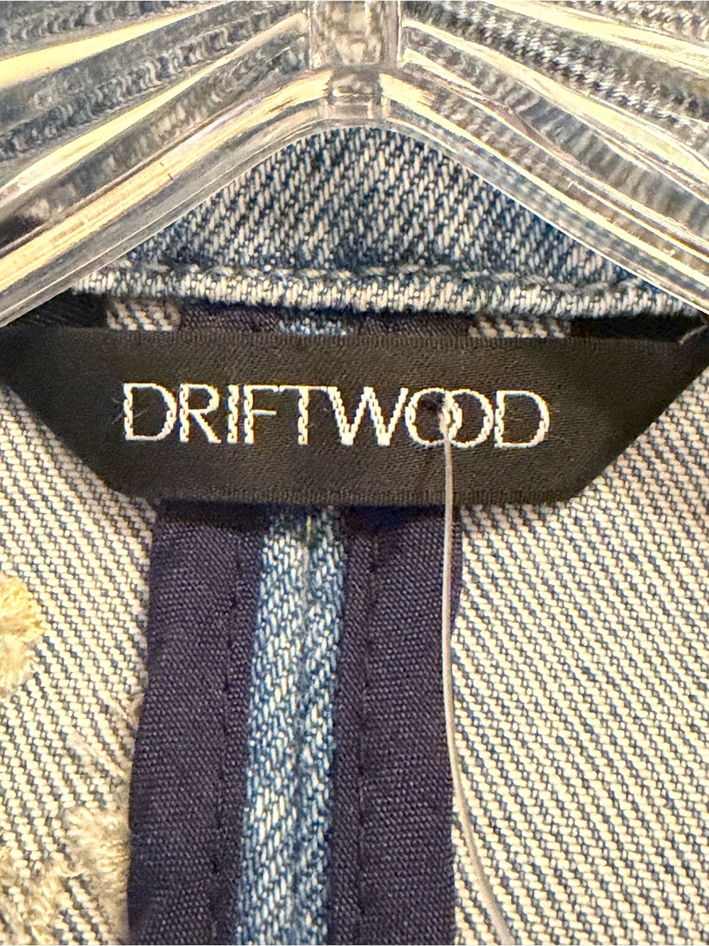 DRIFTWOOD FALL Light Blue Floral Embroidered Denim Blazer - Picture 5 of 5